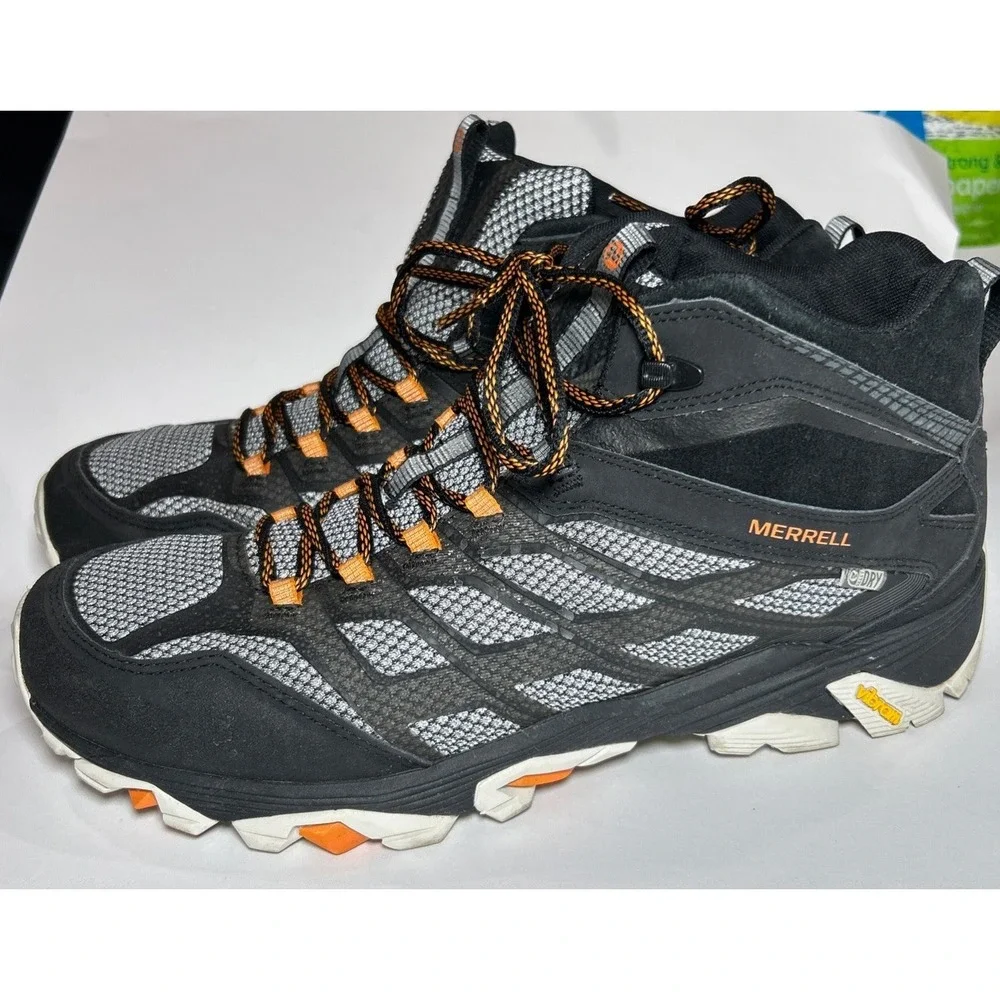 Merrell Moab FST Mid Mens Size 11 Black Waterproof Hiking Shoes J35747W
